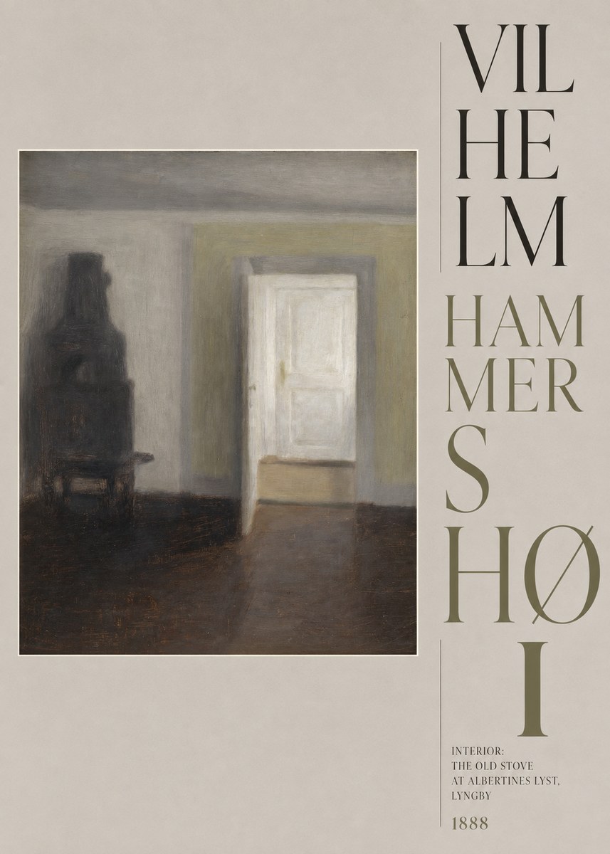 Vilhelm Hammershøi Interior: the Old Stove at Albertines Lyst, Lyngby No5 - Plakát