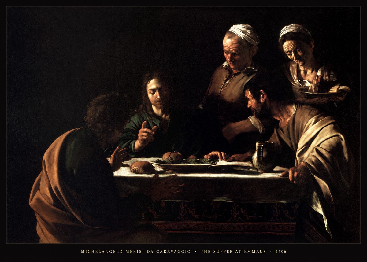 Michelangelo Merisi da Caravaggio The Supper at Emmaus II No4 - Plakát