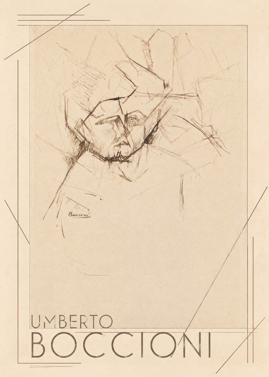 Umberto Boccioni Head Study No1 - Plakát