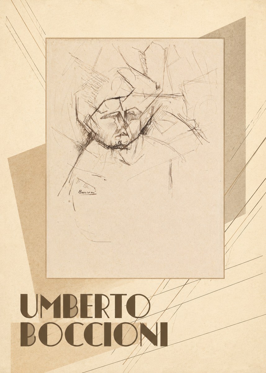 Umberto Boccioni Head Study No3 - Plakát