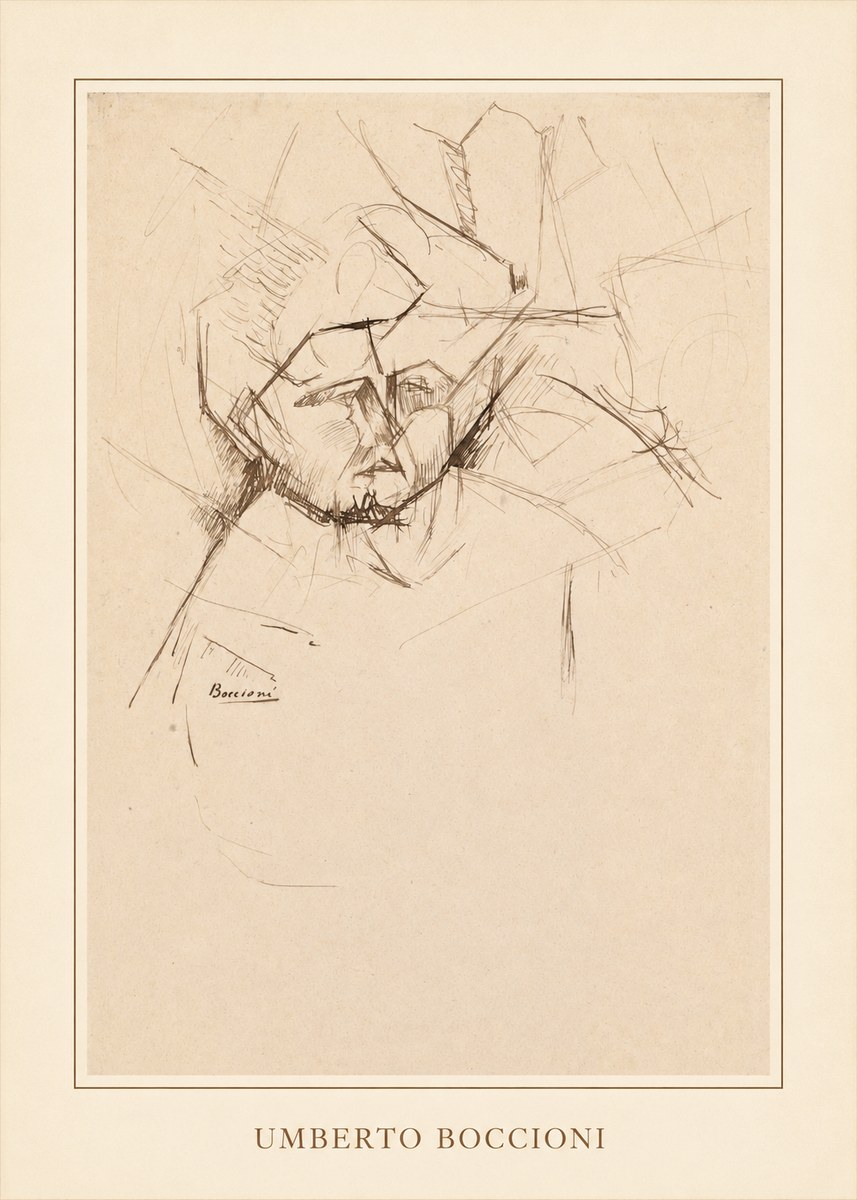 Umberto Boccioni Head Study No4 - Plakát