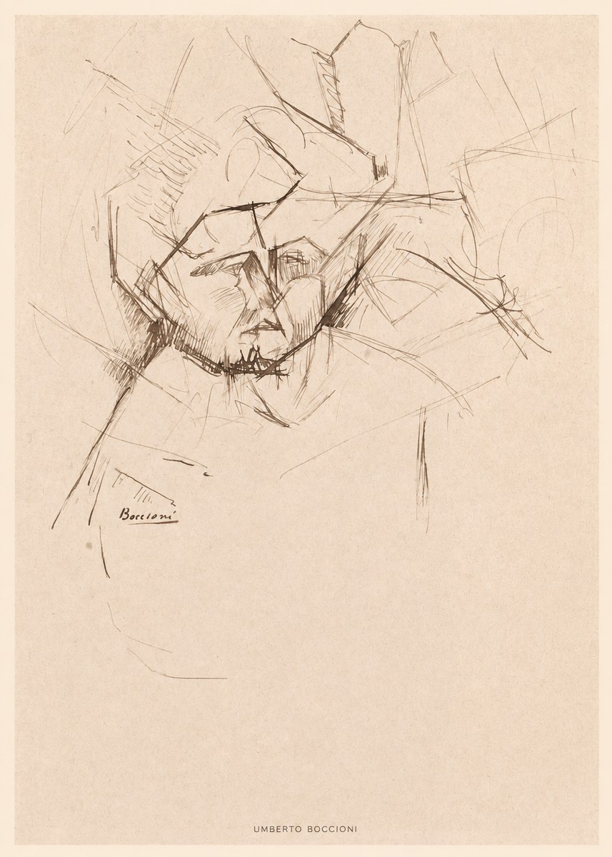 Umberto Boccioni Head Study No6 - Plakát