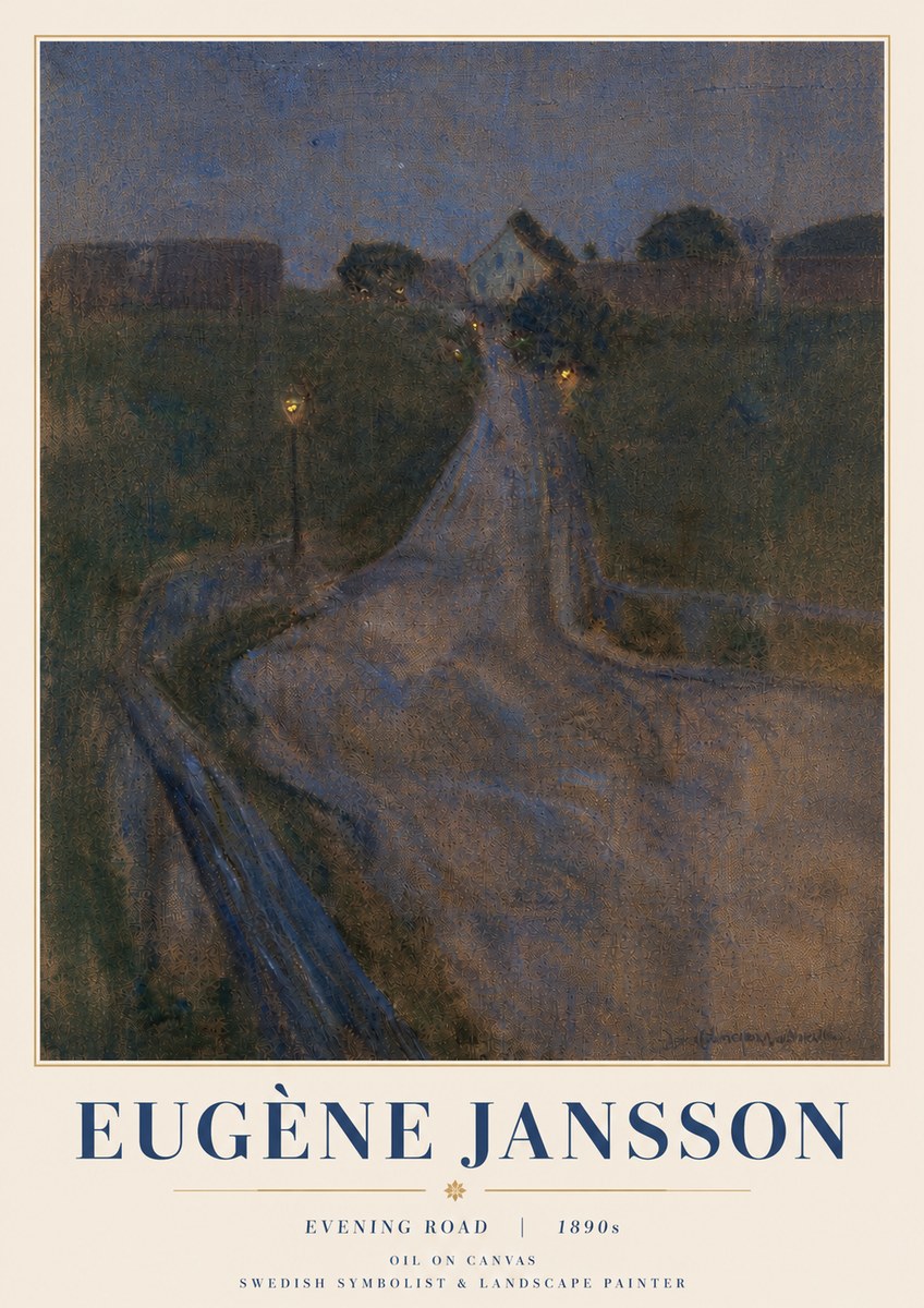 Eugène Jansson Evening Road No4 - Plakát