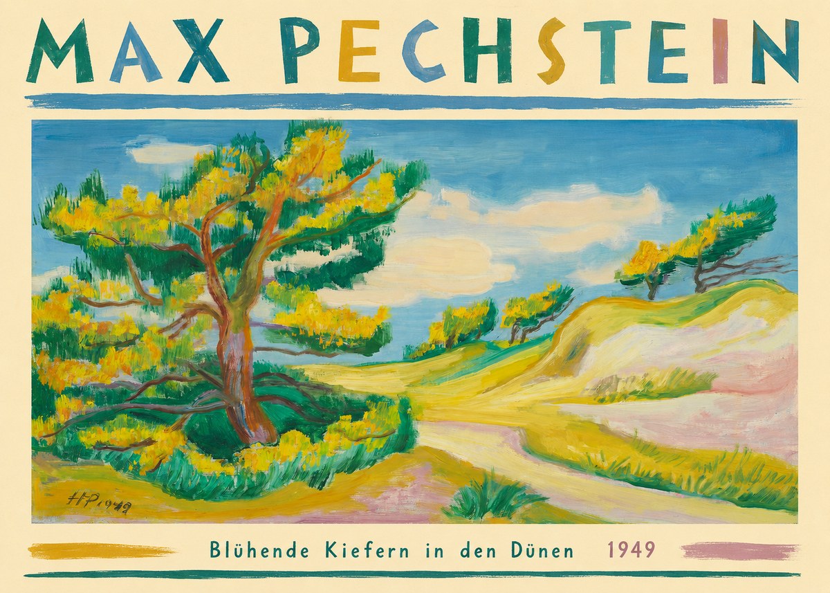 Max Pechstein Blühende Kiefern in Den Dünen No3 - Plakát