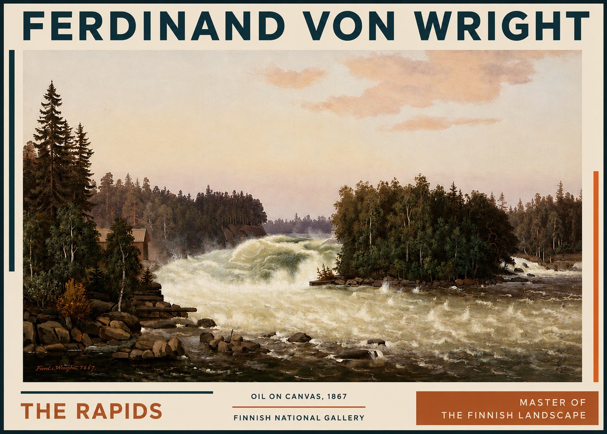 Ferdinand von Wright The Rapids No5 - Plakát