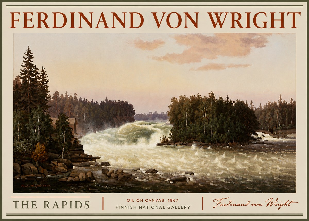 Ferdinand von Wright The Rapids No6 - Plakát
