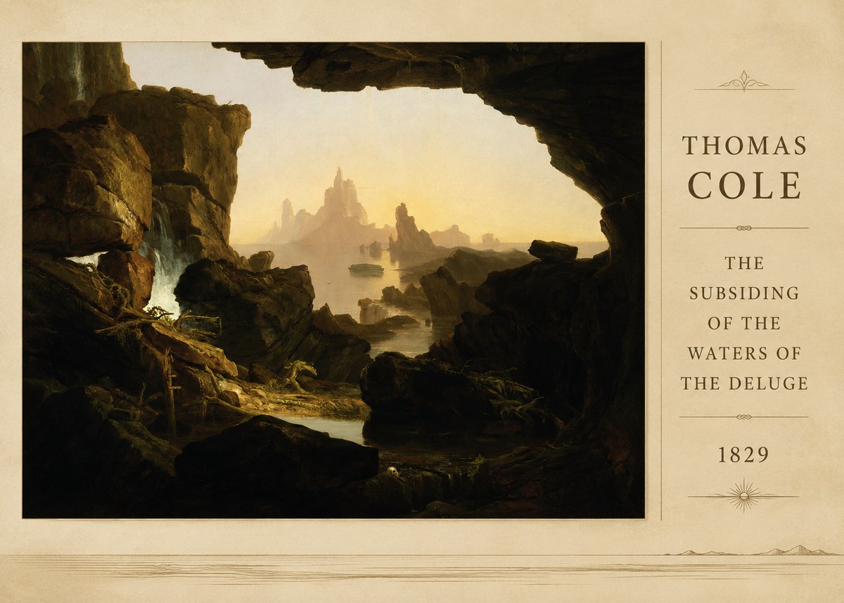 Thomas Cole The Subsiding of the Waters of the Deluge II No3 - Plakát
