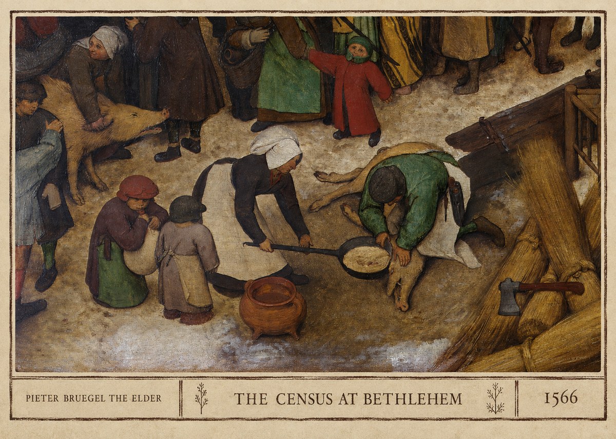 Pieter Bruegel The Census at Bethlehem VI No3 - Plakát