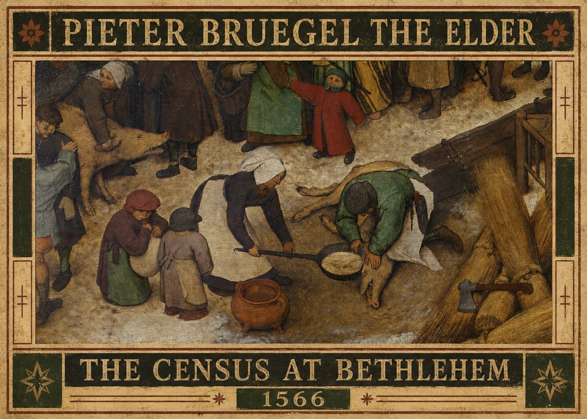 Pieter Bruegel The Census at Bethlehem VI No6 - Plakát