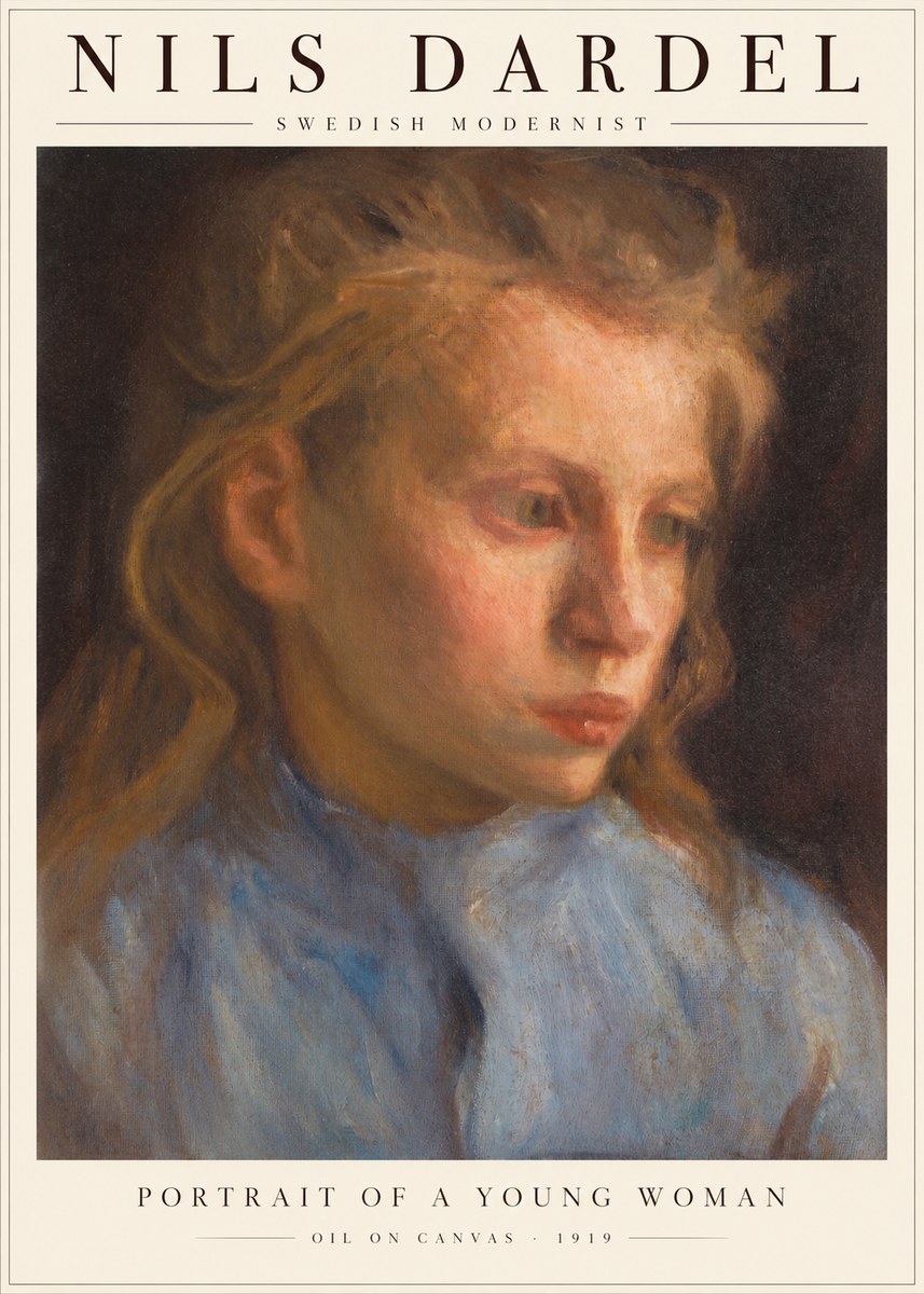Nils Dardel Portrait of a Young Woman No1 - Plakát