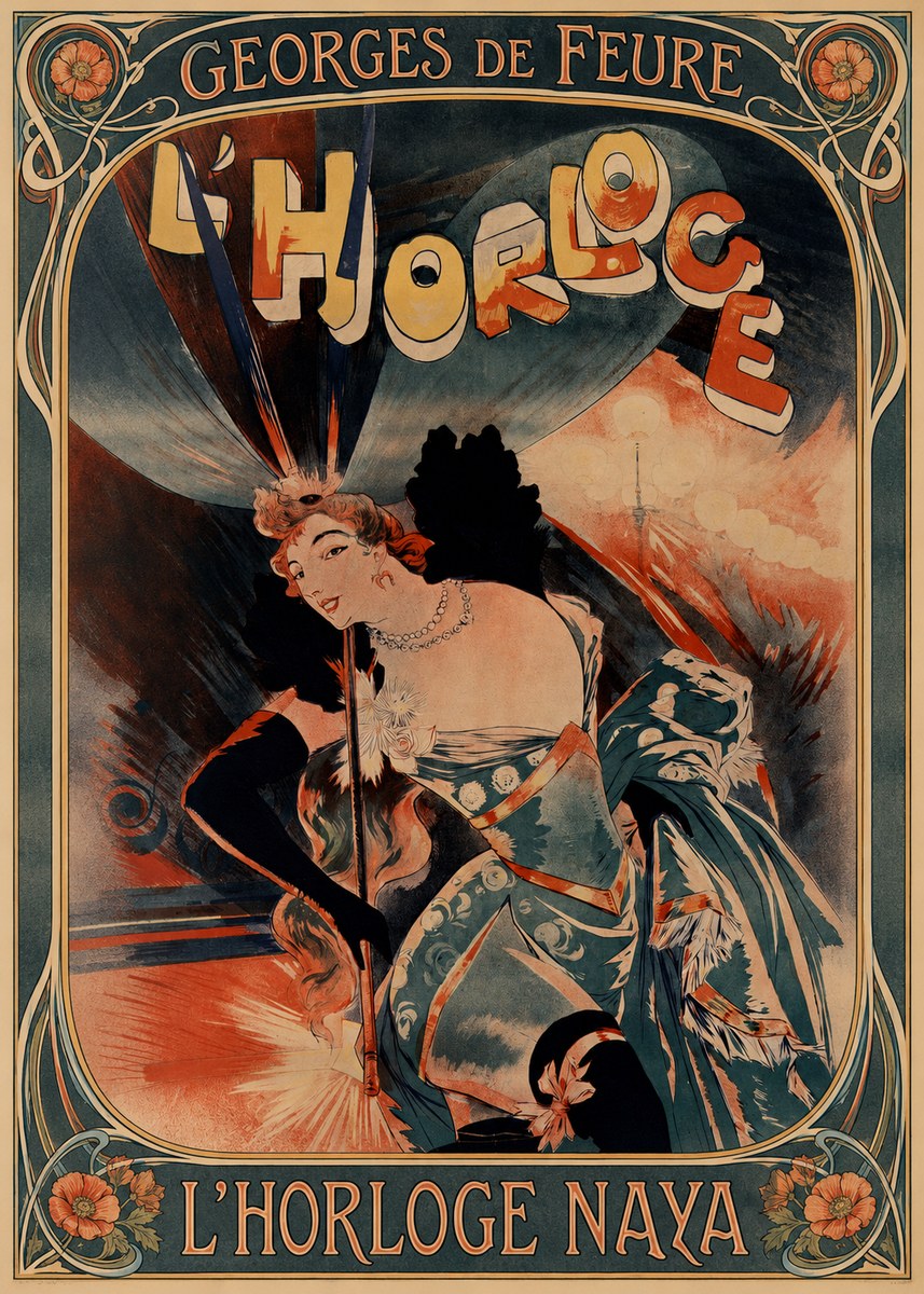 Georges de Feure L'horloge Naya No1 - Plakát