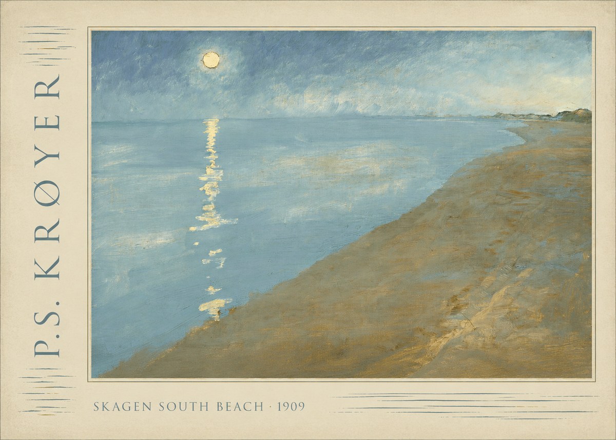 P.S. Krøyer Skagen South Beach · 1909 No2 - Plakát