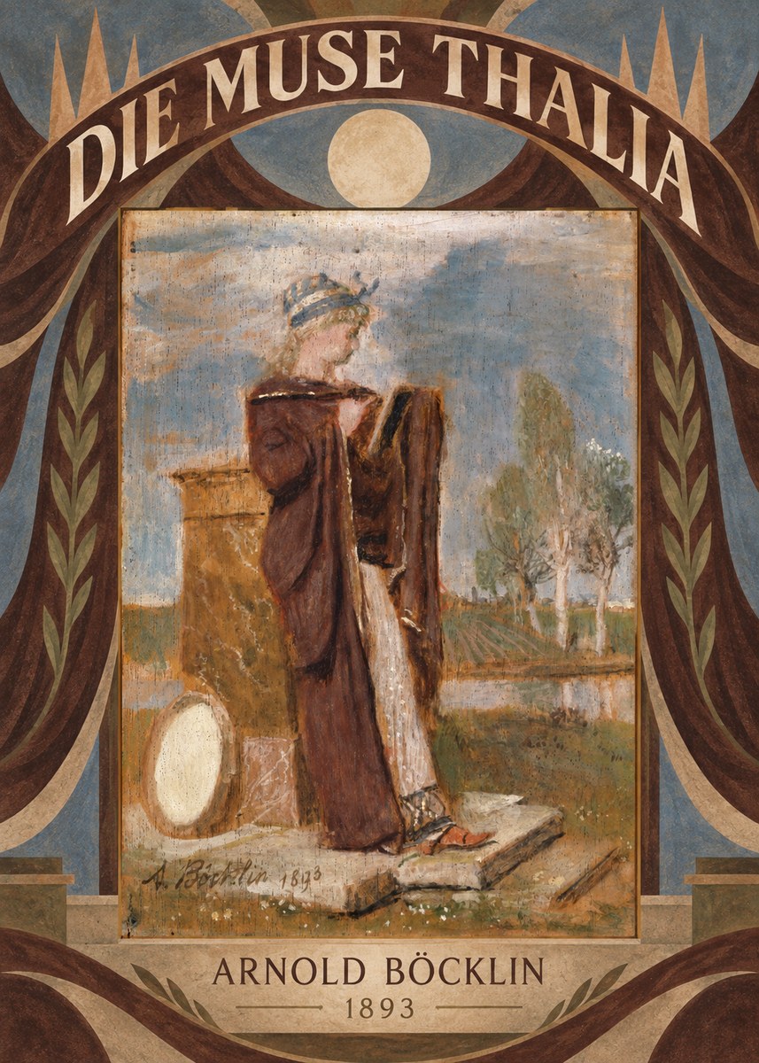 Arnold Böcklin Die Muse Thalia II No6 - Plakát