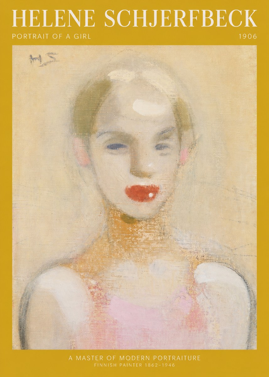 Helene Schjerfbeck Portrait of a Girl No1 - Plakát