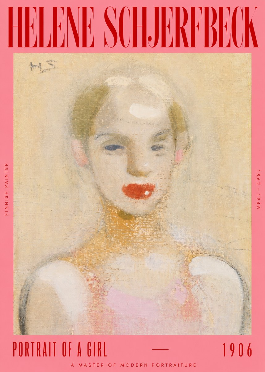 Helene Schjerfbeck Portrait of a Girl No2 - Plakát