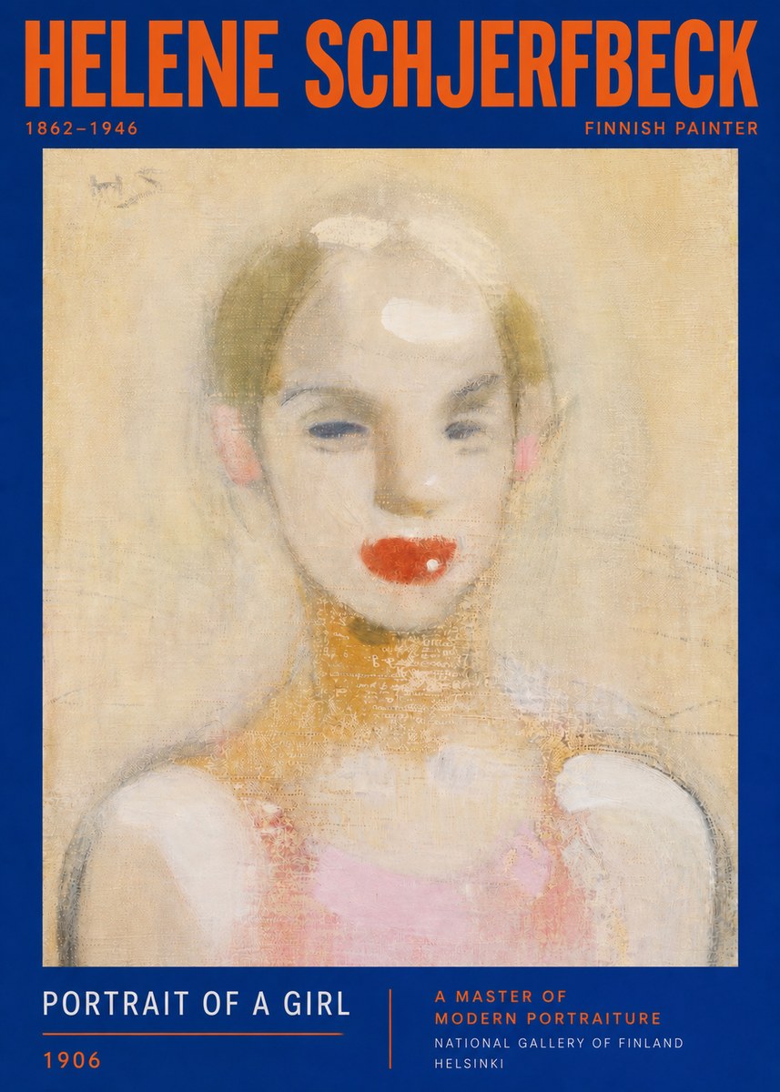 Helene Schjerfbeck Portrait of a Girl No3 - Plakát