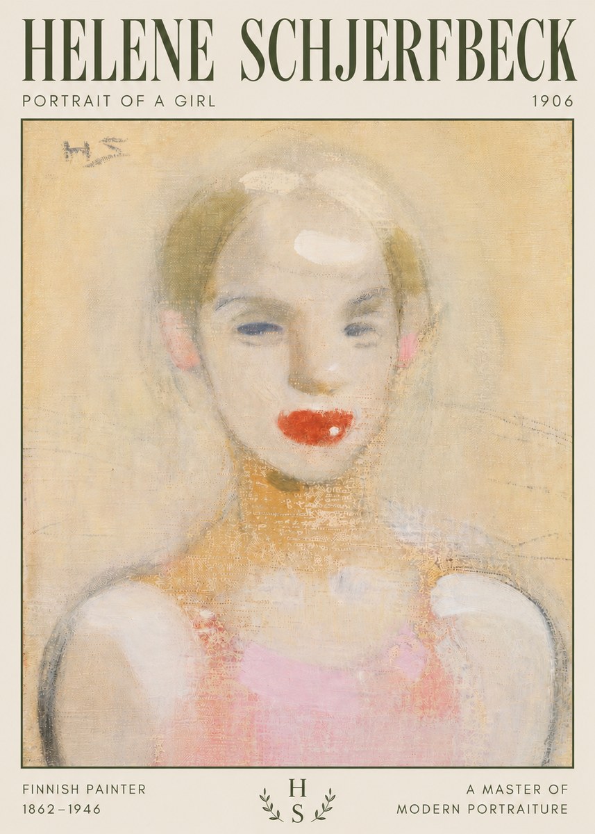Helene Schjerfbeck Portrait of a Girl No4 - Plakát