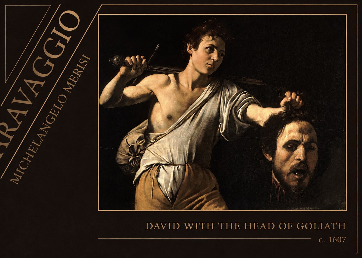 Michelangelo Merisi da Caravaggio David with the Head of Goliath V No5 - Plakát