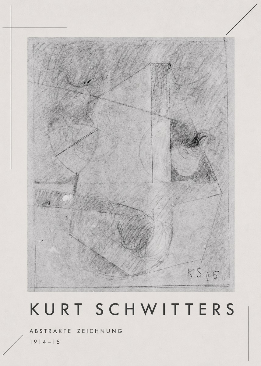 Kurt Schwitters Abstrakte Zeichnung No1 - Plakát