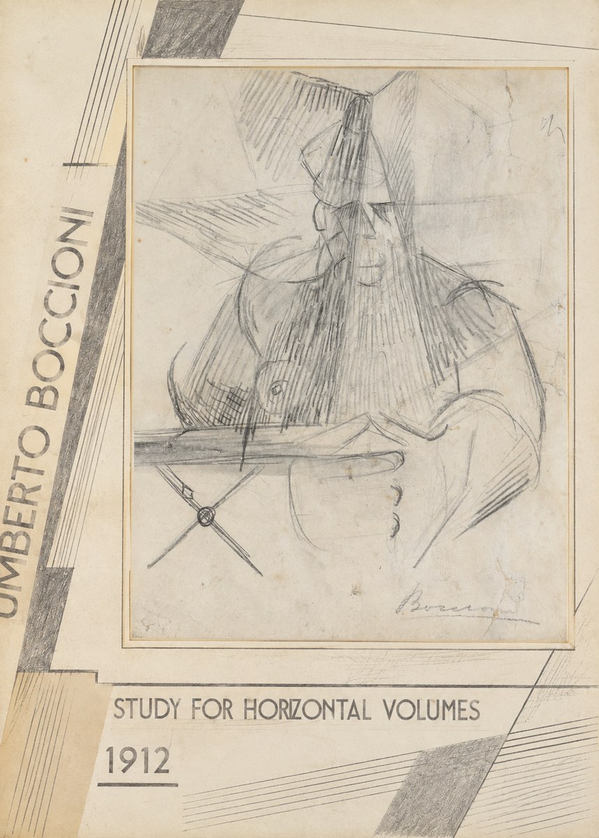 Umberto Boccioni Study for Horizontal Volumes No2 - Plakát