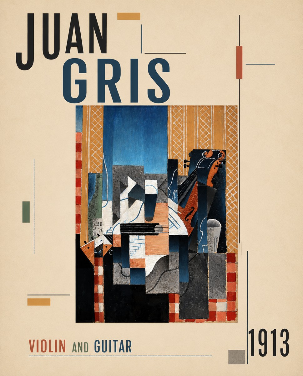 Juan Gris Violin and Guitar II No4 - Plakát