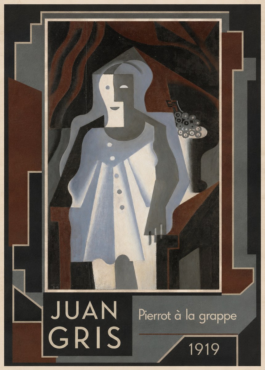Juan Gris Pierrot À La Grappe No1 - Plakát