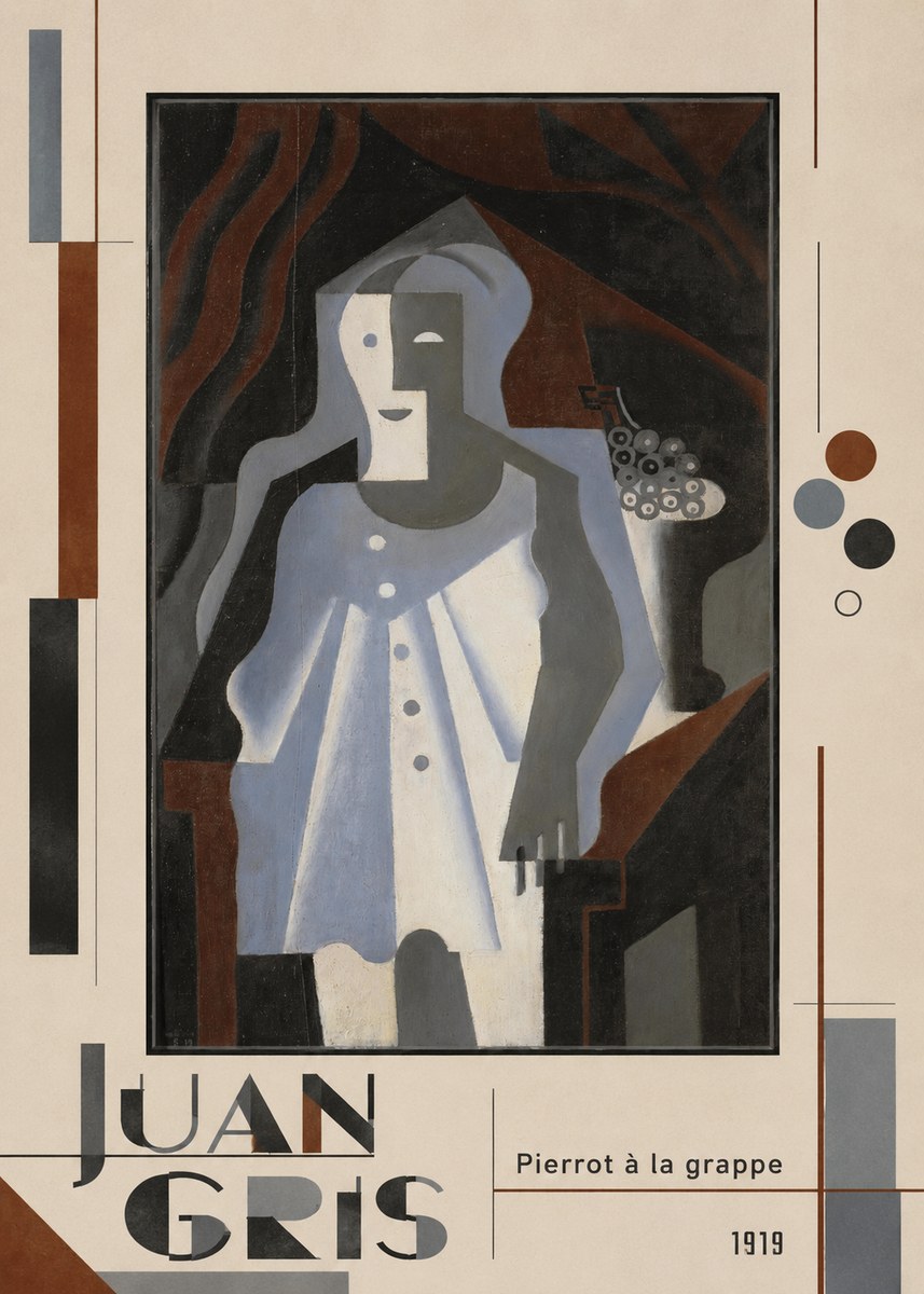 Juan Gris Pierrot À La Grappe No3 - Plakát