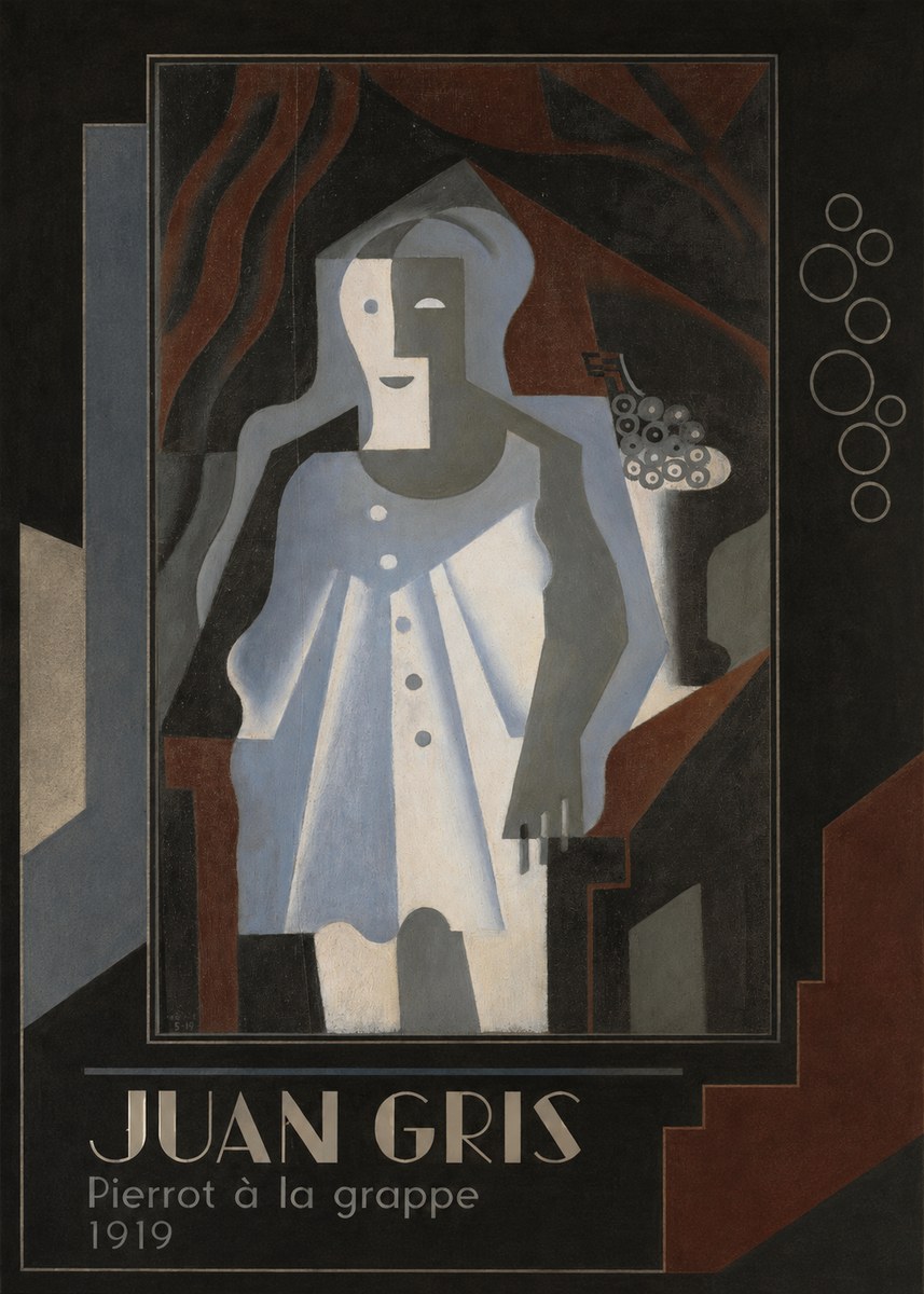 Juan Gris Pierrot À La Grappe No6 - Plakát