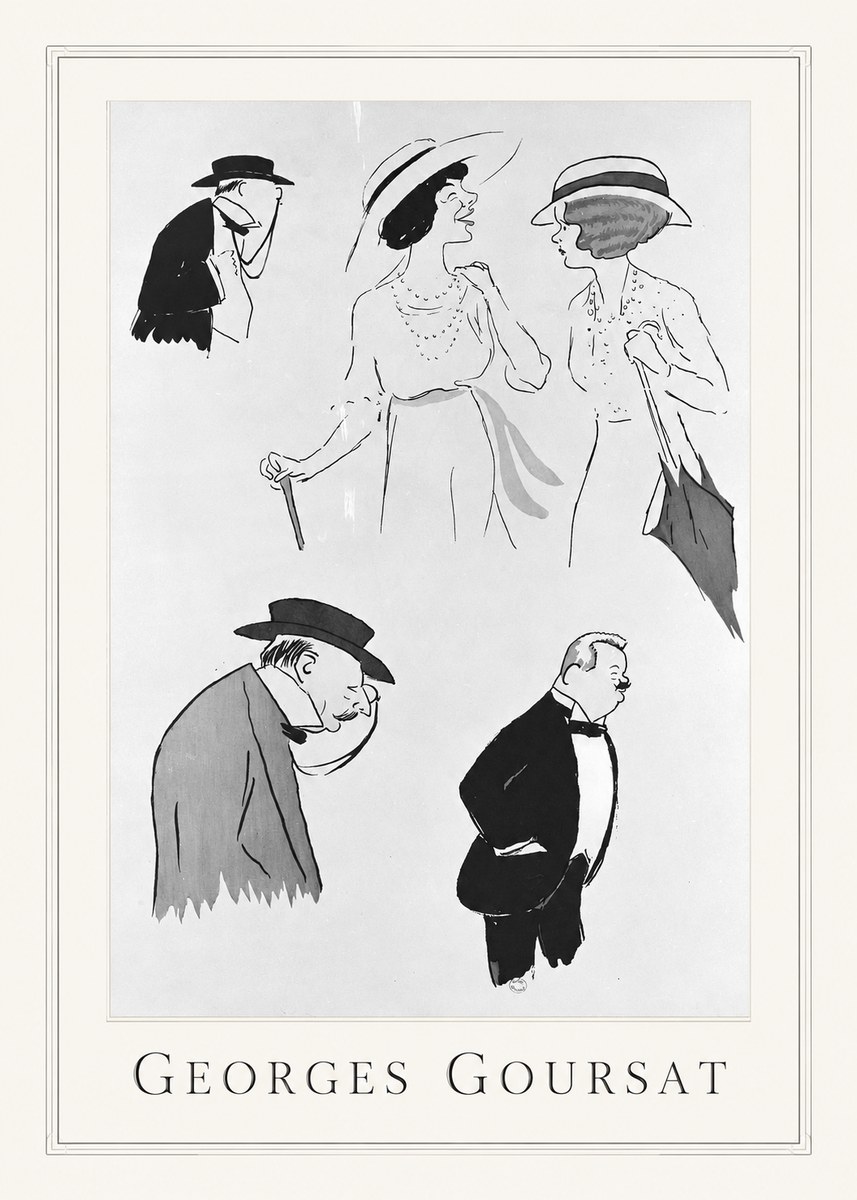 Georges Goursat Character Studies No1 - Plakát