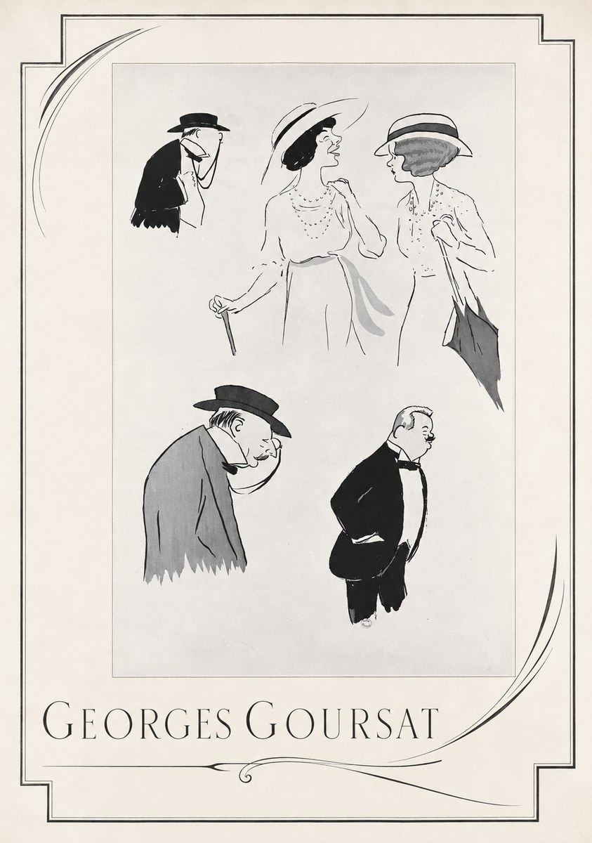 Georges Goursat Character Studies No2 - Plakát