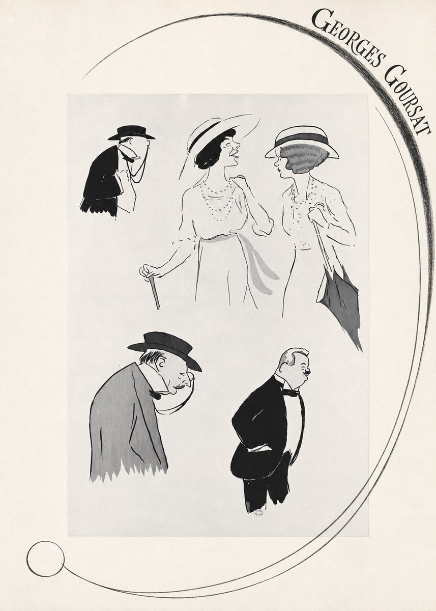 Georges Goursat Character Studies No6 - Plakát