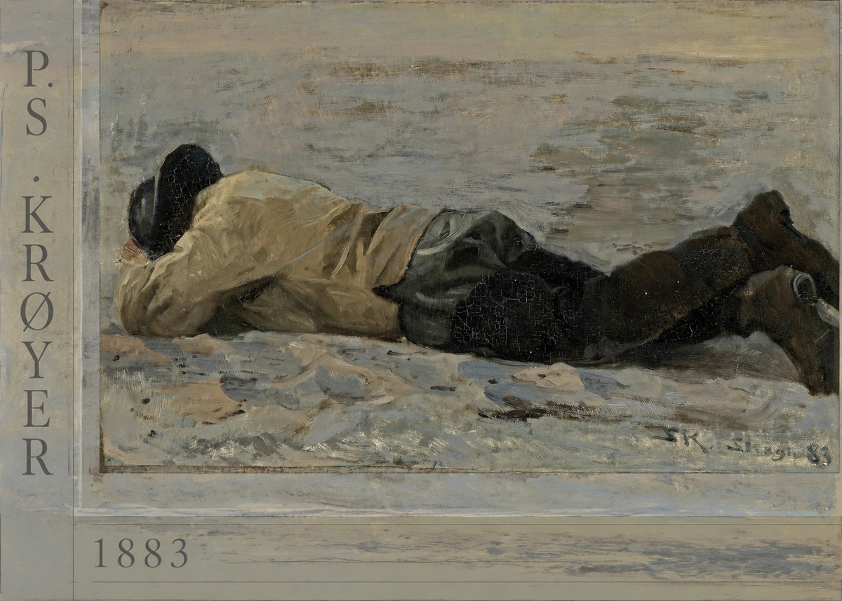 P.S. Krøyer Fisherman Lying on the Beach No2 - Plakát