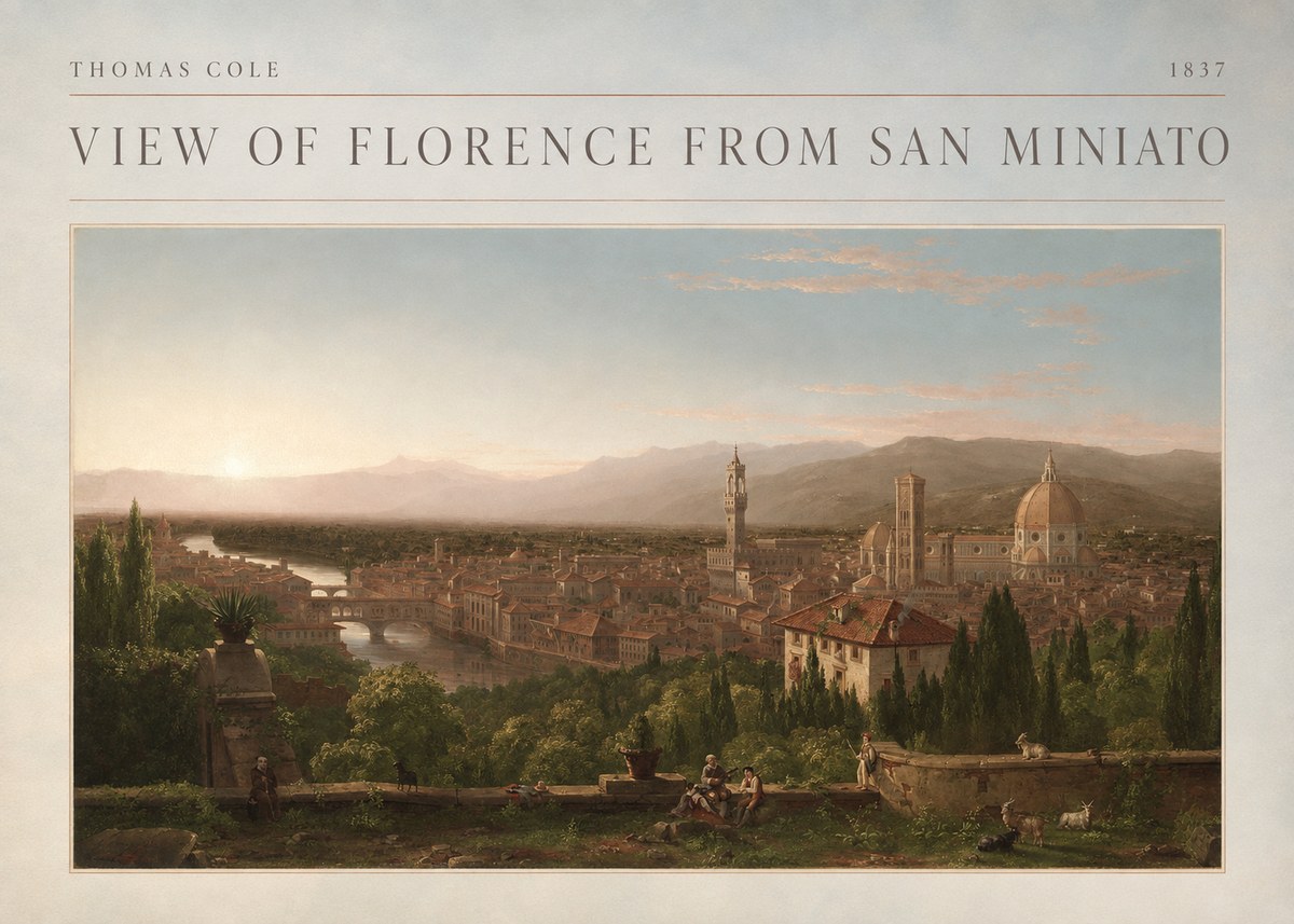 Thomas Cole View of Florence from San Miniato No4 - Plakát