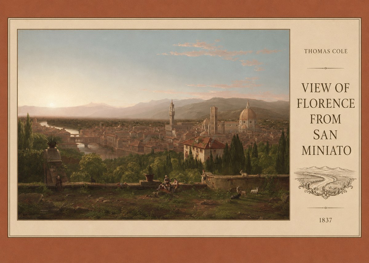 Thomas Cole View of Florence from San Miniato No5 - Plakát