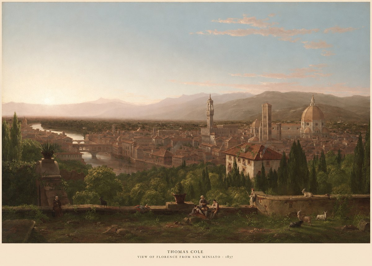 Thomas Cole View of Florence from San Miniato No6 - Plakát