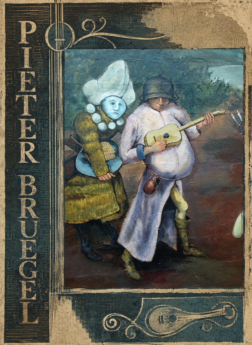 Pieter Bruegel Two Figures with a Lute No2 - Plakát