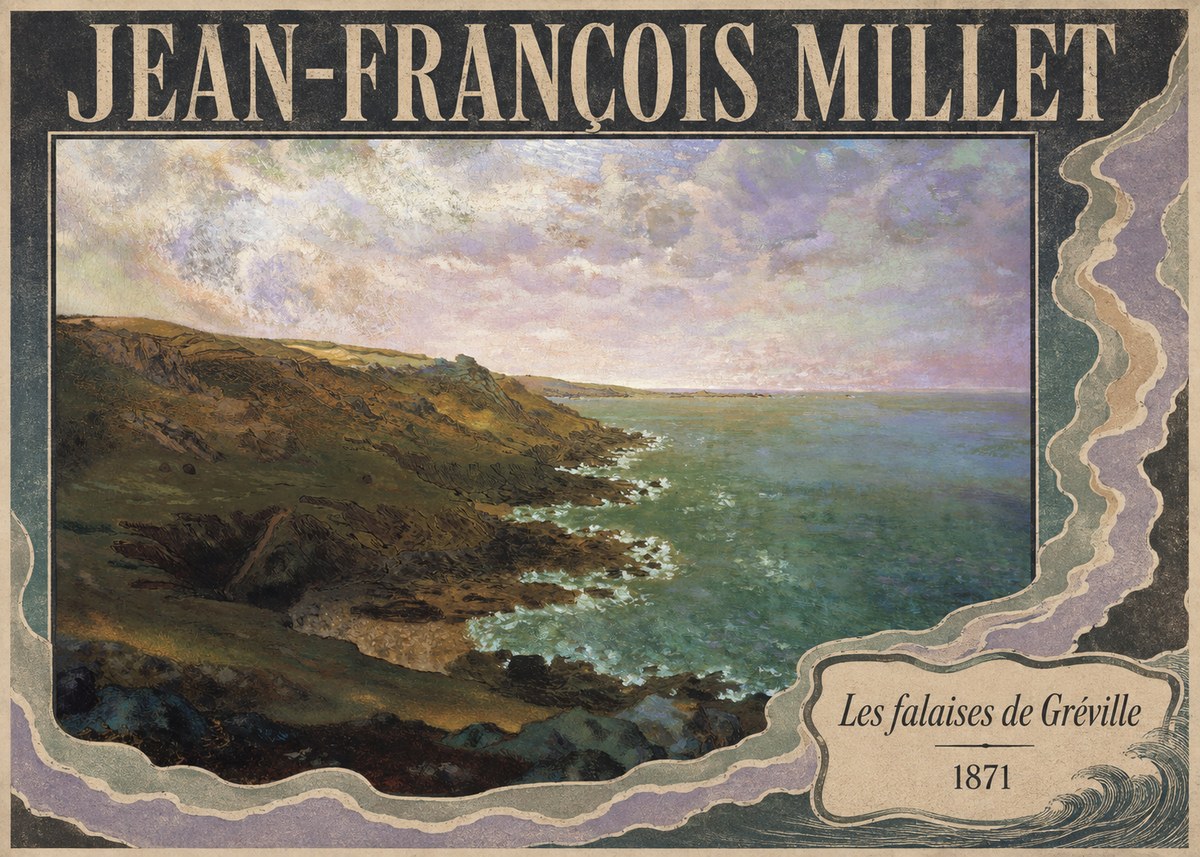 Jean-François Millet Les Falaises De Gréville No6 - Plakát