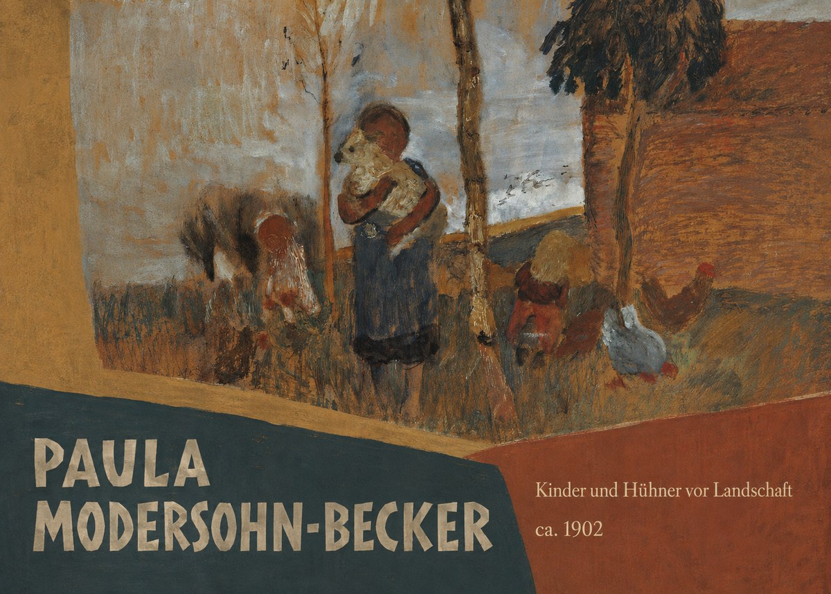 Paula Modersohn-Becker Kinder Und Hühner Vor Landschaft No5 - Plakát
