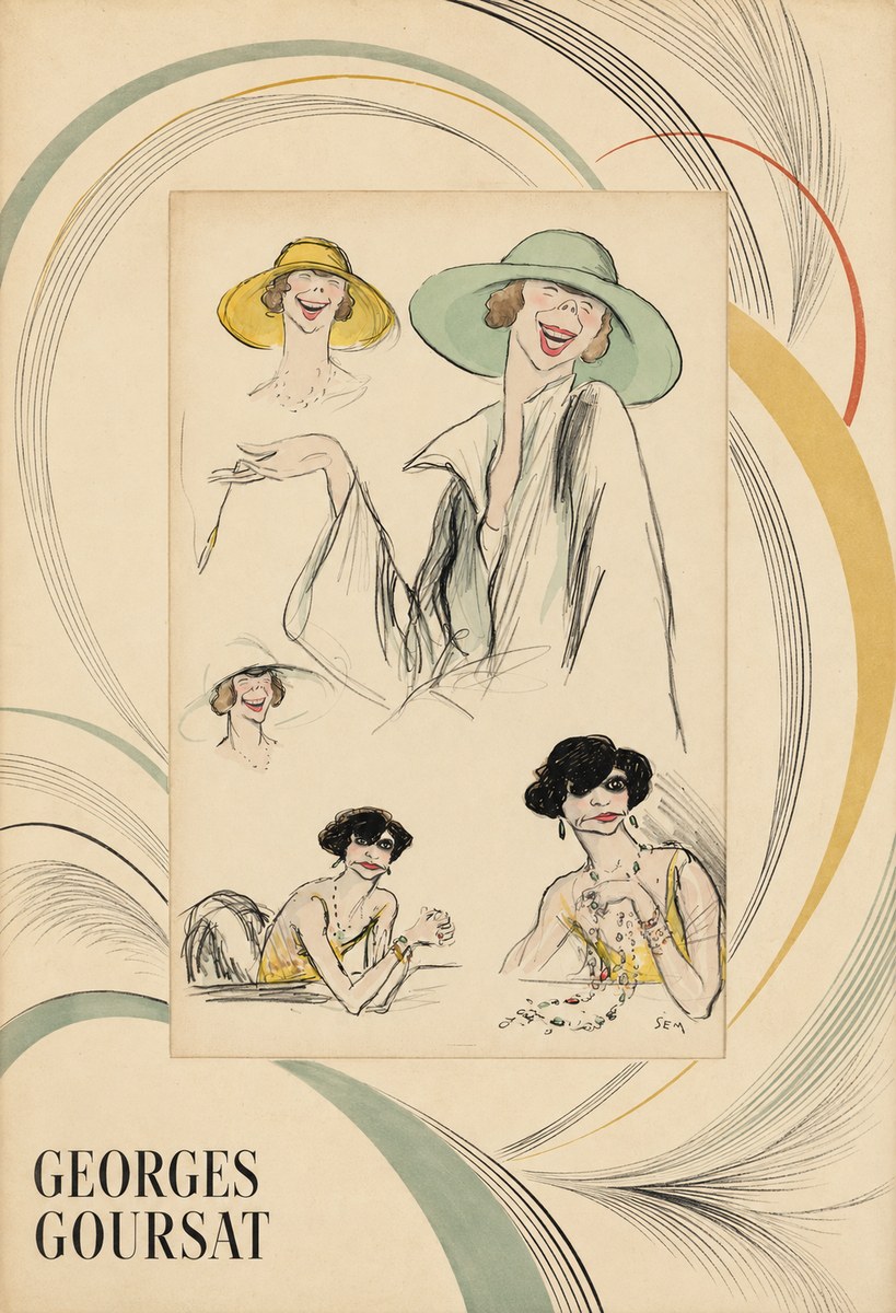 Georges Goursat Elegant Parisian Caricatures No4 - Plakát