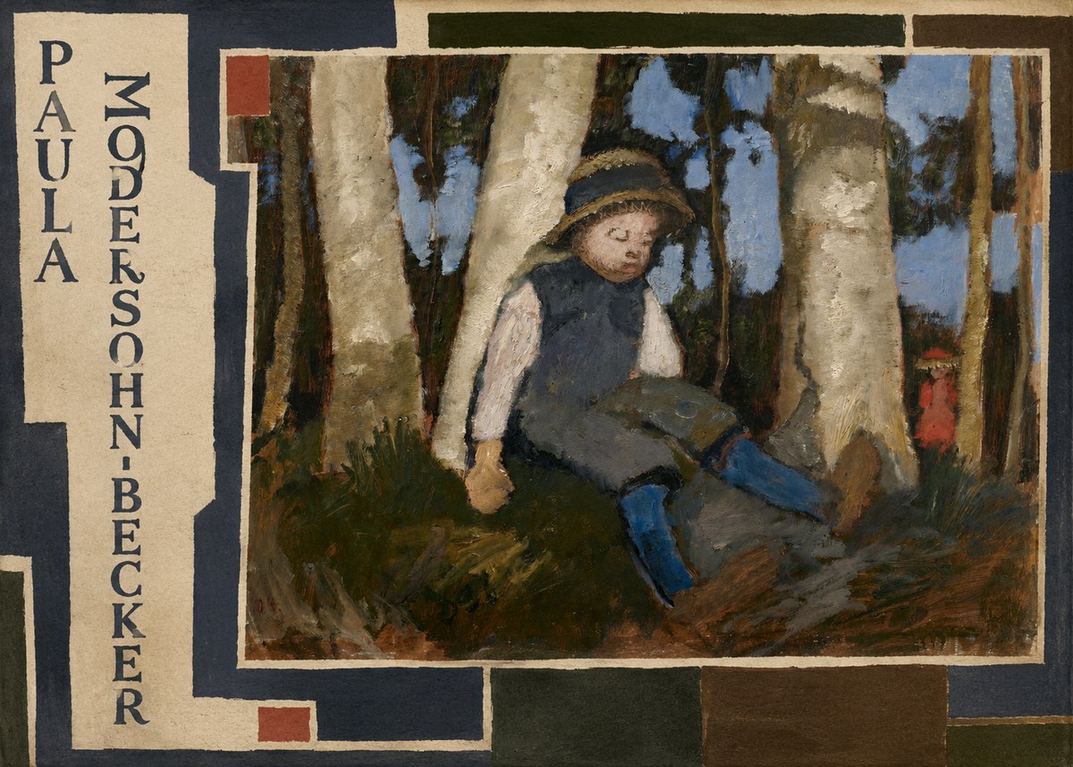 Paula Modersohn-Becker Sleeping Child in a Birch Grove No2 - Plakát