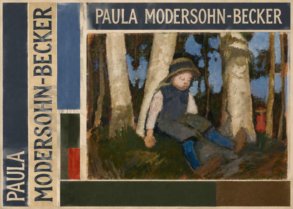 Paula Modersohn-Becker Sleeping Child in a Birch Grove No4 - Plakát