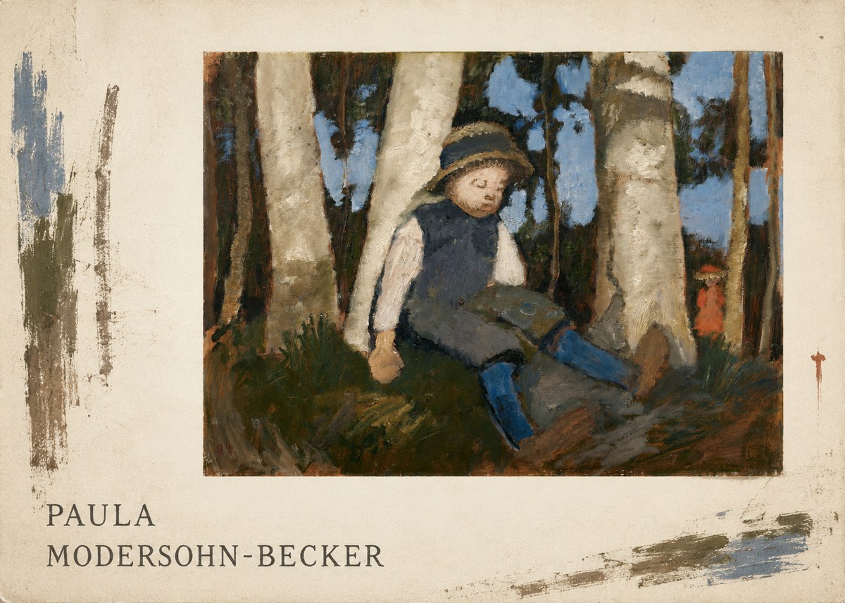 Paula Modersohn-Becker Sleeping Child in a Birch Grove No5 - Plakát