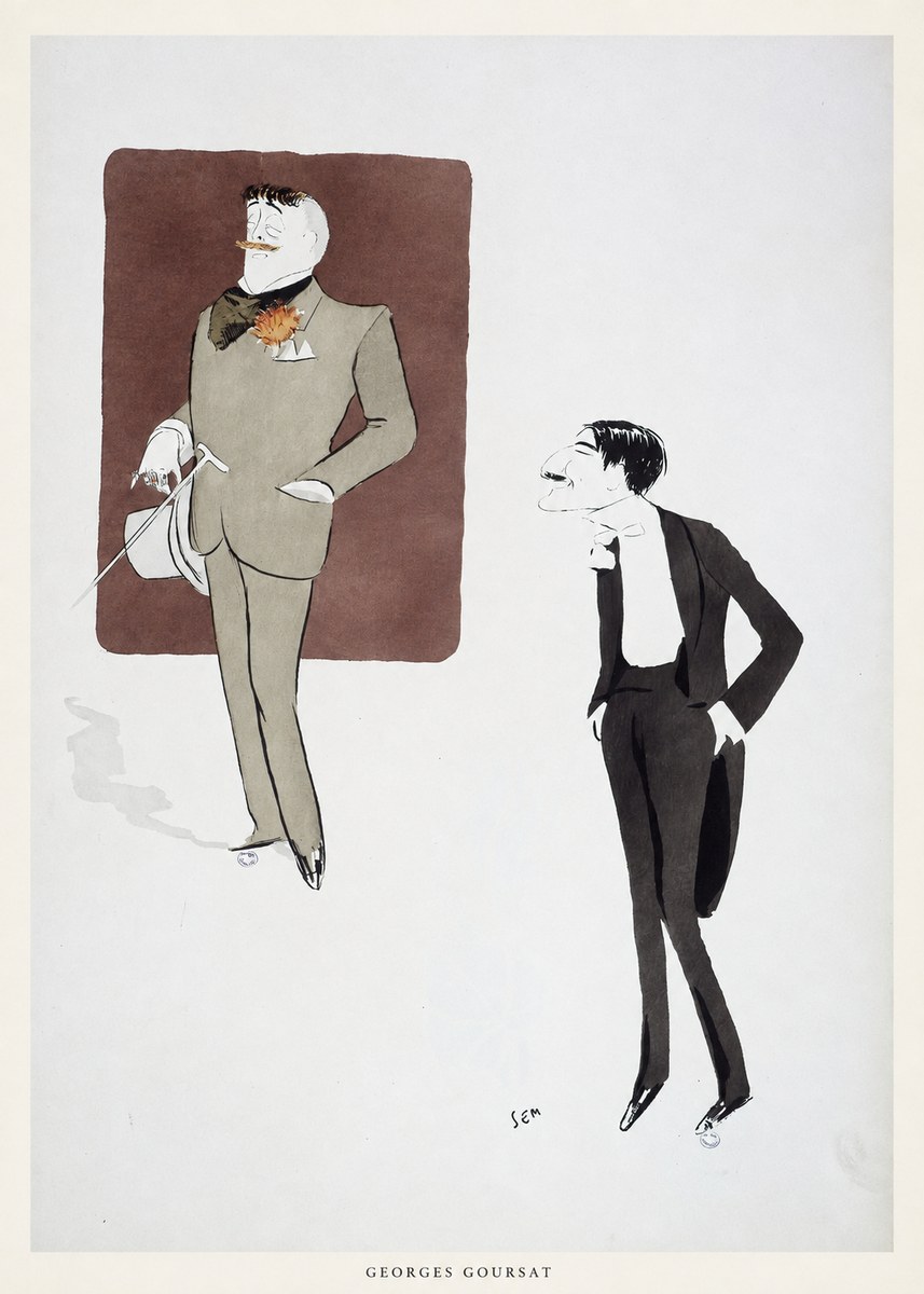 Georges Goursat High Society Caricature No4 - Plakát