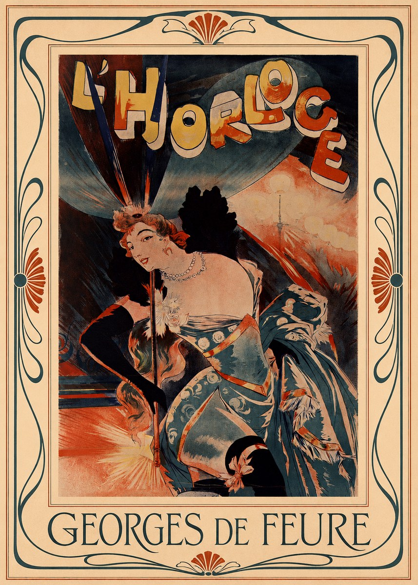 Georges de Feure L'horloge III No1 - Plakát