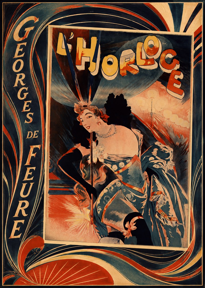 Georges de Feure L'horloge III No2 - Plakát