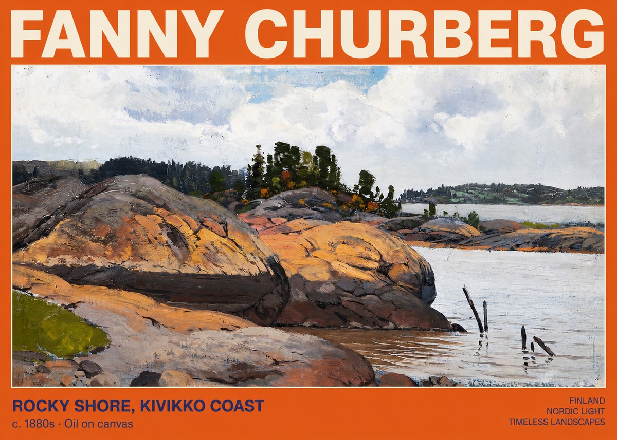 Fanny Churberg Rocky Shore · Kivikko Coast No2 - Plakát
