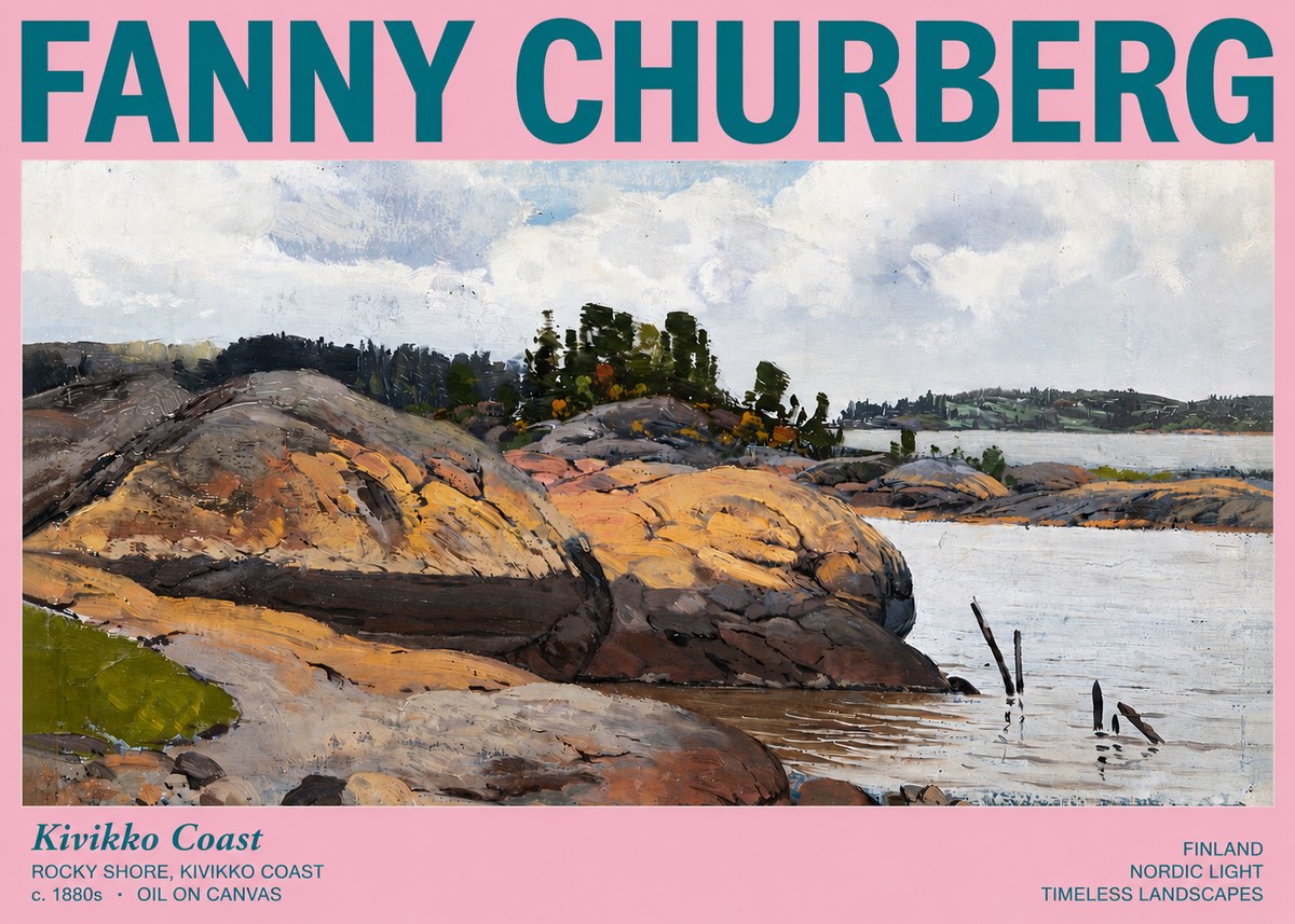 Fanny Churberg Rocky Shore · Kivikko Coast No3 - Plakát