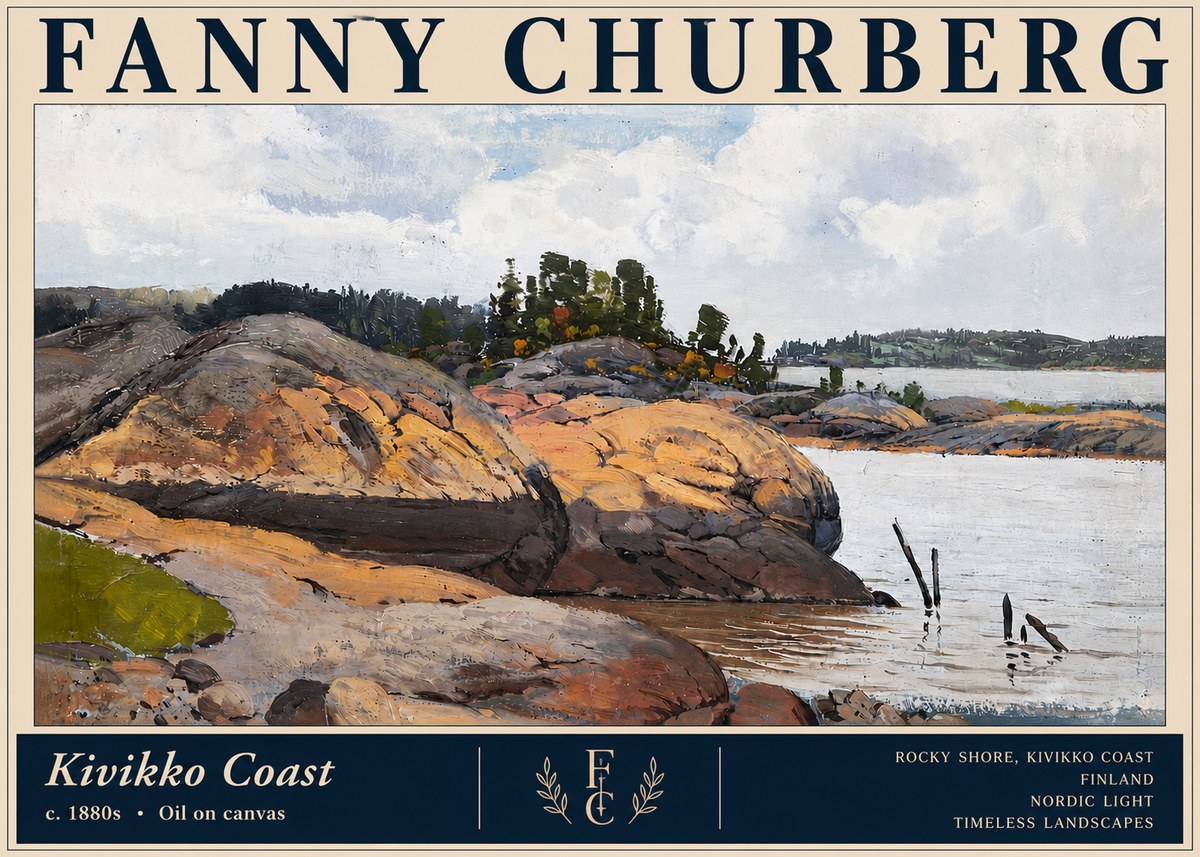 Fanny Churberg Rocky Shore · Kivikko Coast No4 - Plakát