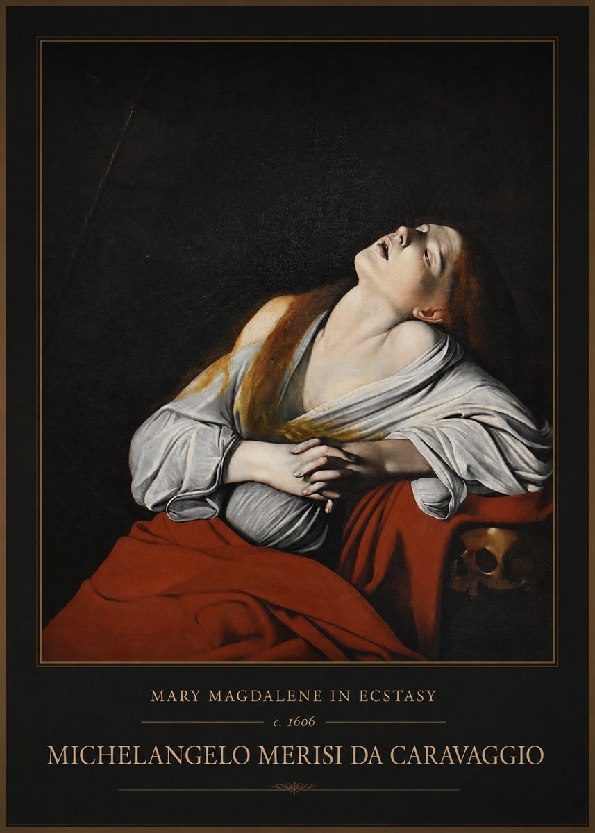 Michelangelo Merisi da Caravaggio Mary Magdalene in Ecstasy No1 - Plakát