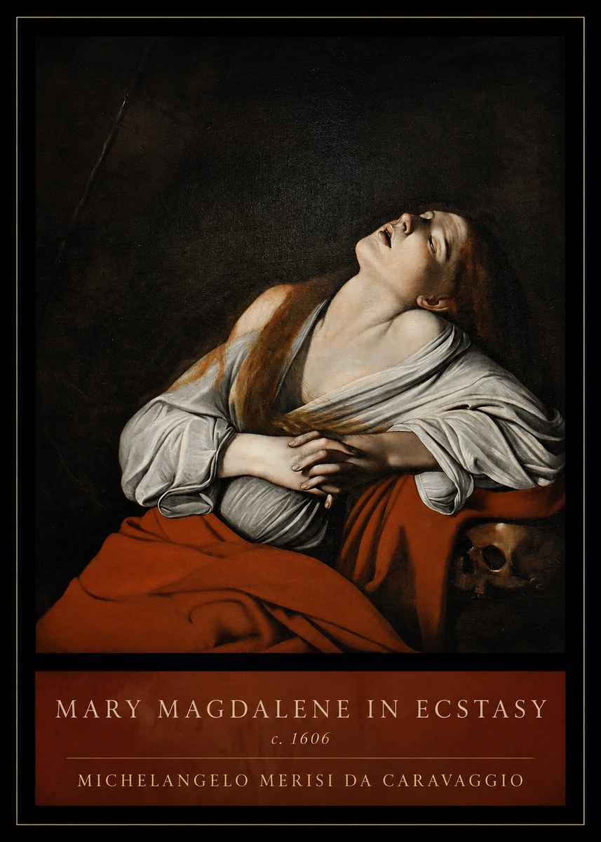 Michelangelo Merisi da Caravaggio Mary Magdalene in Ecstasy No3 - Plakát
